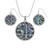 Tide Jewellery inlaid Paua shell Tree of life round pendant and earring set