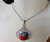 Silver Plated Noosa Heart Pendant Necklace with Cherry Snap Button