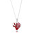 925 Silver Pendant - Real Flower Poppy/Rose - Med Heart