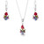 925 Silver Pendant and Earrings Set - Mixed Real Flower - teardrop