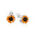 925 Silver Pendant & Earrings Set - Sunflower - Round