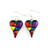 Hand Painted Glass Heart Earrings