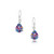 925 Silver Drop Earrings - Purple Haze Real Flower - Teardrop