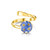 23K Gold Plated Sterling Silver Adjustable Round Ring - Real Flower