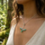 Tide Jewellery inlaid Green Paua shell  Mistletoe Necklace