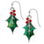 Tide Jewellery inlaid blue Paua shell  Redstone Holly Leaf Earrings