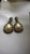 Ladies Vintage Carved Pear Colour Earrings Pair (JW2016) with gift box