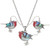 Tide Jewellery inlaid Paua shell robin pendant and earring set