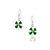 925 Silver Plated Four Leaf Clover Oval Pendant and Earring Set