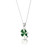 925 Silver Plated Four Leaf Clover Oval Pendant and Earring Set