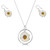 925 Silver Daisy White Pendant and Earring Set