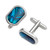 Tide Jewellery inlaid blue Paua shell rounded rectangle cufflinks