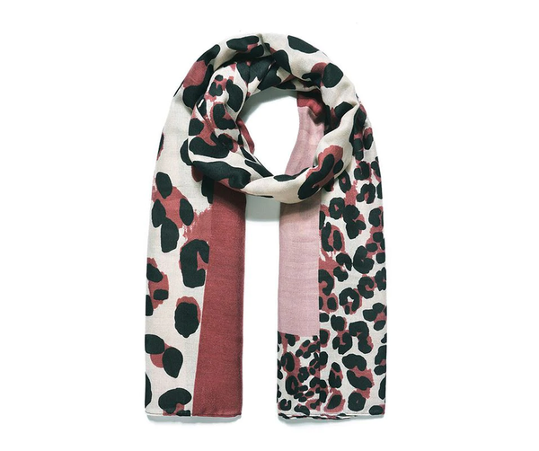 Berry Leopard Print Scarf