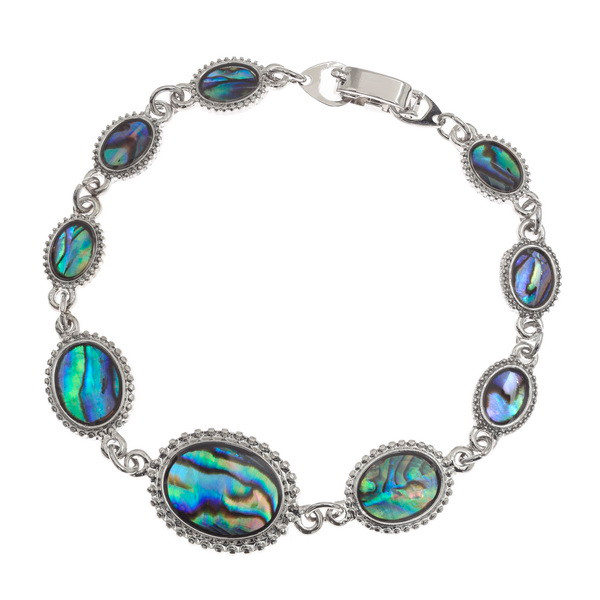 Tide Jewellery inlaid Paua shell Graduated cameo design bracelet