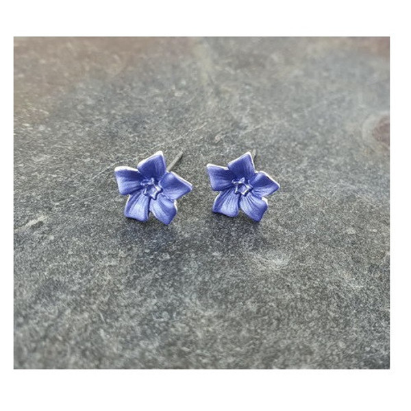 Silver Plated Mini Periwinkle Stud Earring with gift box
