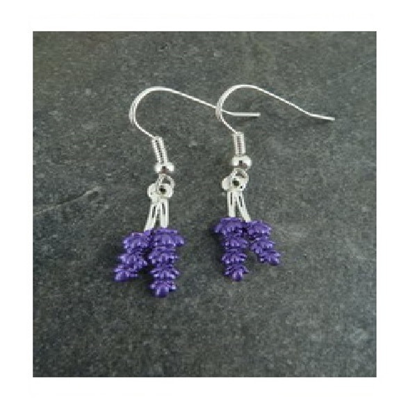 Silver Plated Lavender Earring