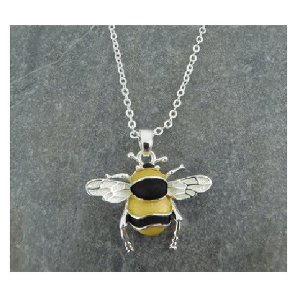 Silver Plated Bumblebee Pendant with gift box