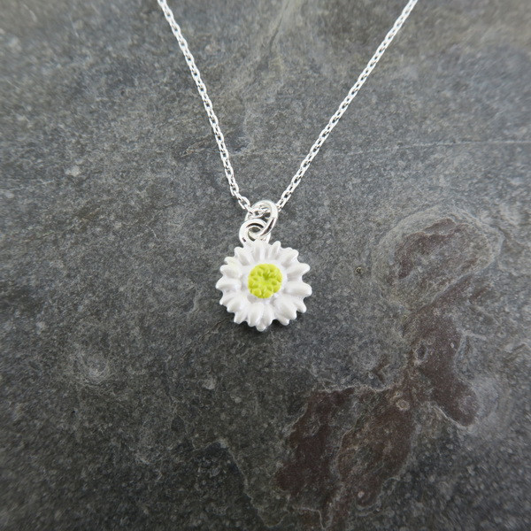 Silver Plated Mini Daisy Pendant