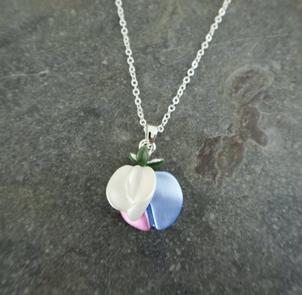 Silver Plated Sweet Pea Pendant Multi 45cm Pendant