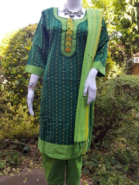 Green Monipuri Salwar Kameez - XLarge