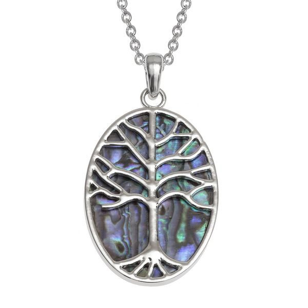 Tide Jewellery inlaid Paua shell Tree of Life large pendant