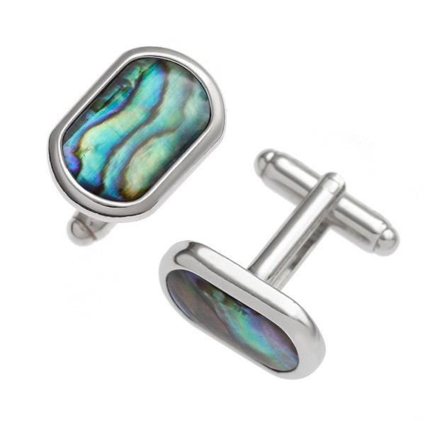 Tide Jewellery inlaid Paua shell rounded rectangle cufflinks