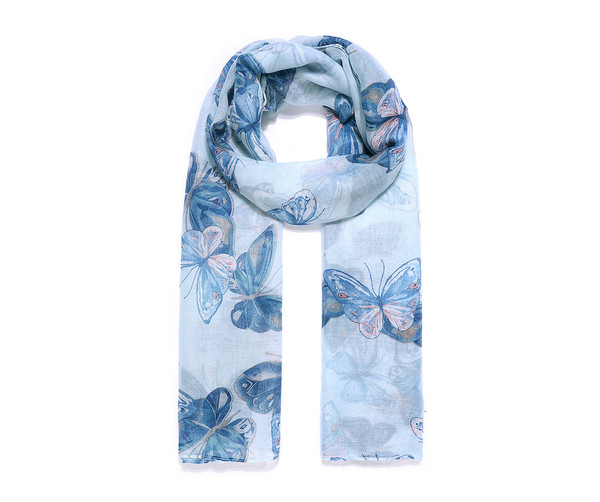 Blue butterfly dance scarf