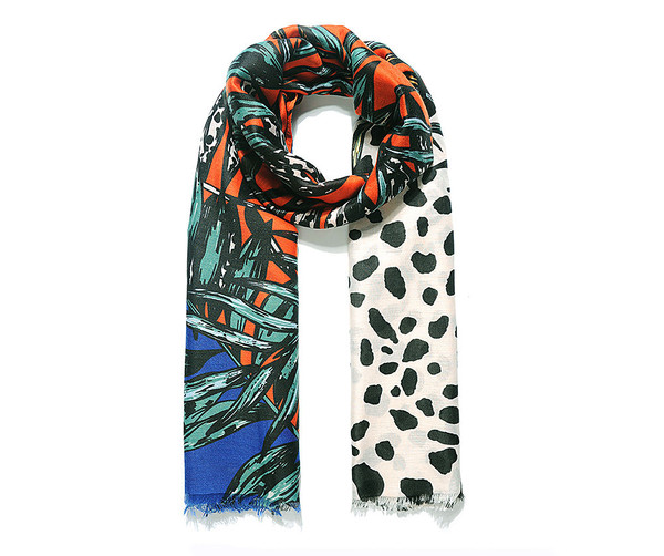 Blue/orange jungle scarf