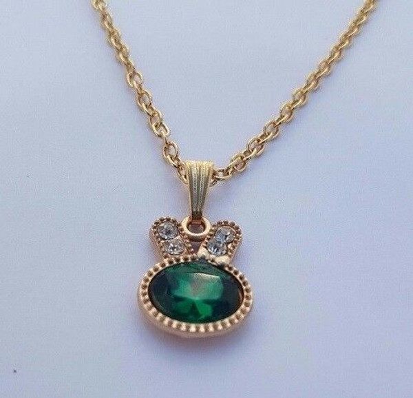 Ladies sea green color crystal rabbit pendant necklace JW2020 with gift box