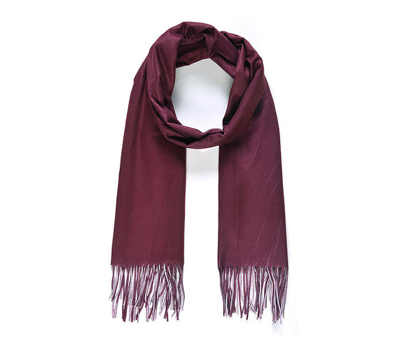 Burgundy and pink double side blanket scarf