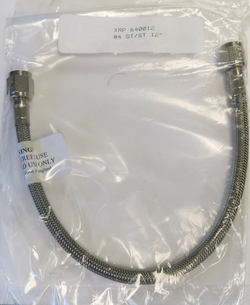 Stainless Braided Line #4 x 10" Straight / Female Both Ends 640010XRP