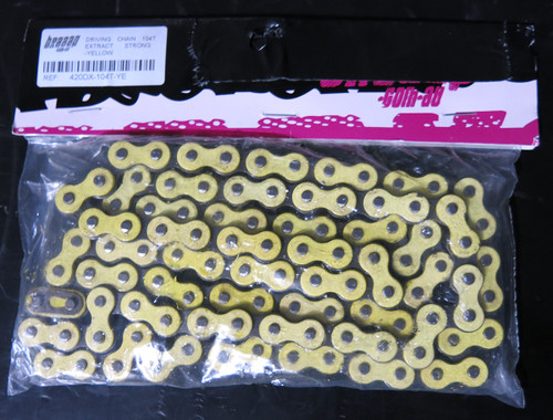 Braaap Pit Bike Chain 420DX-104-YE 420 Pitch 104 Links Yellow