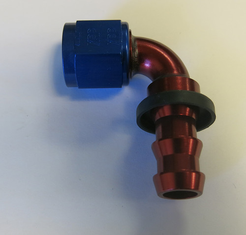 Fitting,  XRP, Twist-Tite 8AN x 90 Degree Hose End Red, 239008