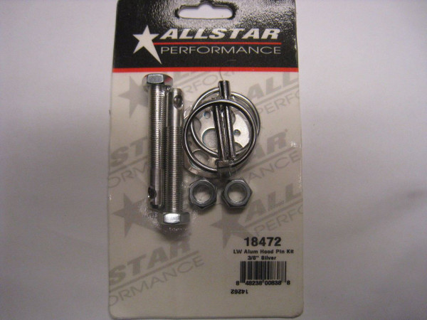 Hood Pin Kit, 3/8 x 2.5" Aluminum, AllStar Performance, 18472 