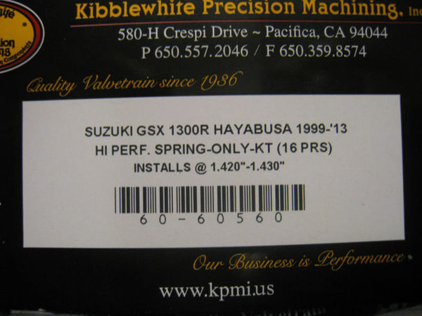 Engine Product, Suzuki Hayabusa, GSX-1300R 99-14 Hi-Perf Kibblewhite Valve Spring Kit 60-60560