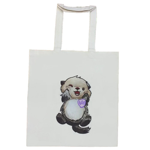 Cotton tote bag with cute sea otter picture