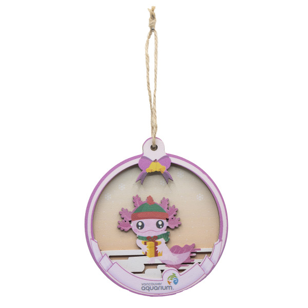 3D Wood Ornament Xmas Axolotl