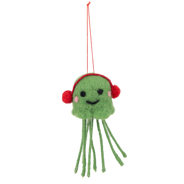 Wool Felted Jellyfish Ornament