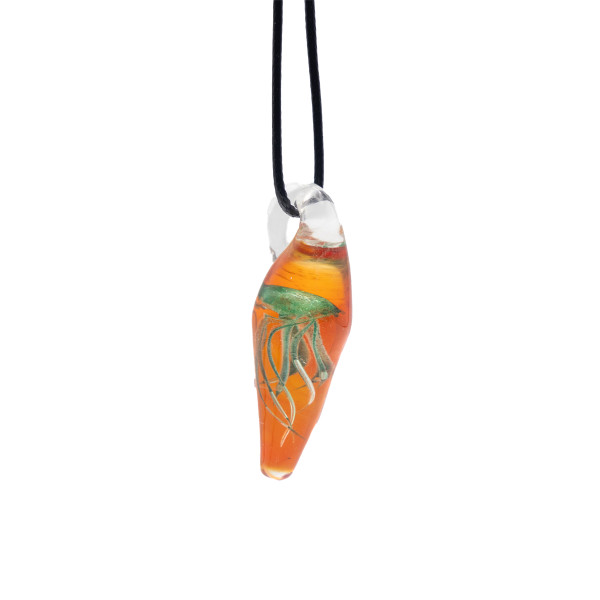 Glass Jelly Necklace Red and Green