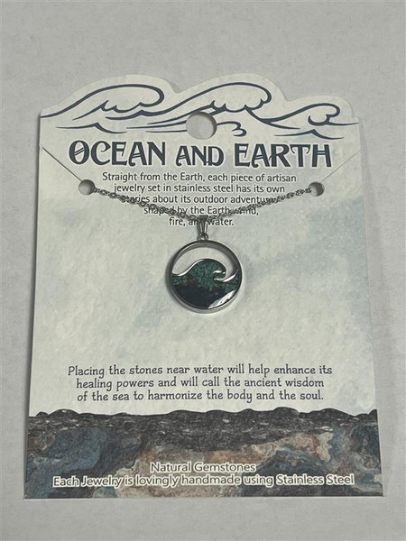 Necklace Wave Ocean Inlay