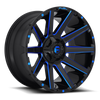 Fuel Off-Road D644 Contra Gloss Black w/Candy Blue Wheel for 2007-2020 Wrangler JK/JL & 2020 Gladiator JT Fuel Off-Road D644 Contra Gloss Black w/Candy Blue Wheel for 2007-2020 Wrangler JK/JL & 2020 Gladiator JT