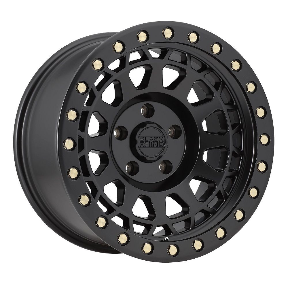 Black Rhino Primm Matte Black Wheel with Brass Bolts for 2007-2026