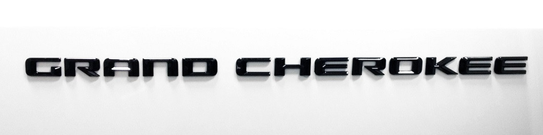 Mopar Gloss Black Front Door Nameplate for Jeep Grand Cherokee