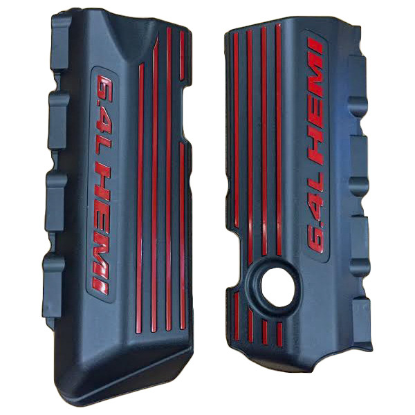 SRT8 Red Vapor Engine Wiring Protector Covers - JustForJeeps.com