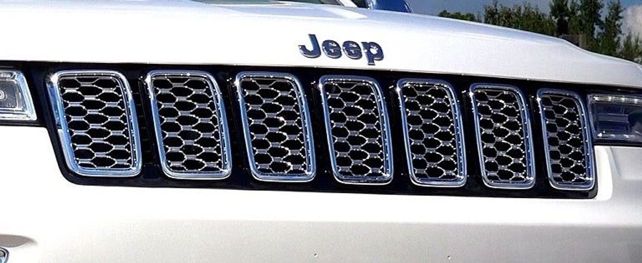 Chrome Honeycomb Grill Inserts for 2017-2021 Grand Cherokee WK2