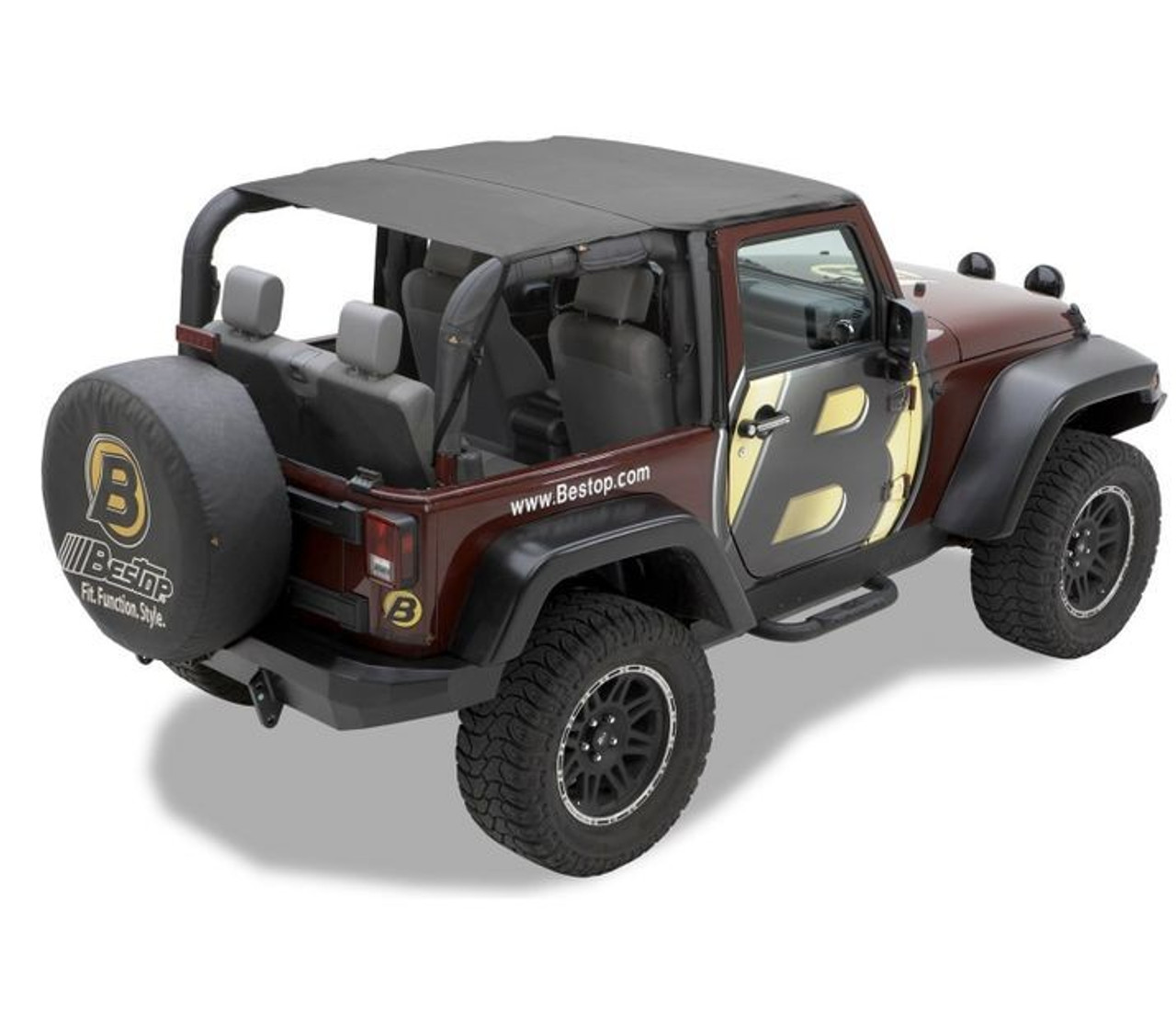 Bestop Safari Style Header Bikini Top for 2010-2018 Wrangler JK 2-Door -  JustForJeeps.com