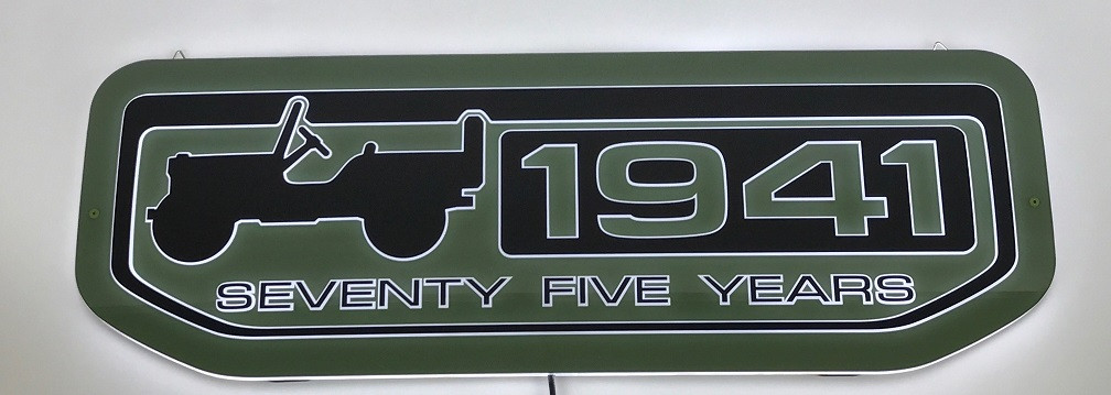 Jeep 1941 Seventy Five Years Artlite Led Sign - JustForJeeps.com