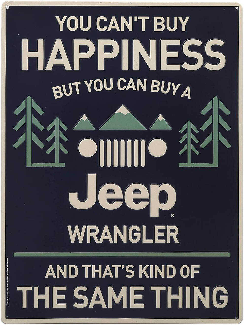 Jeep Metal Happiness Sign - JustForJeeps.com