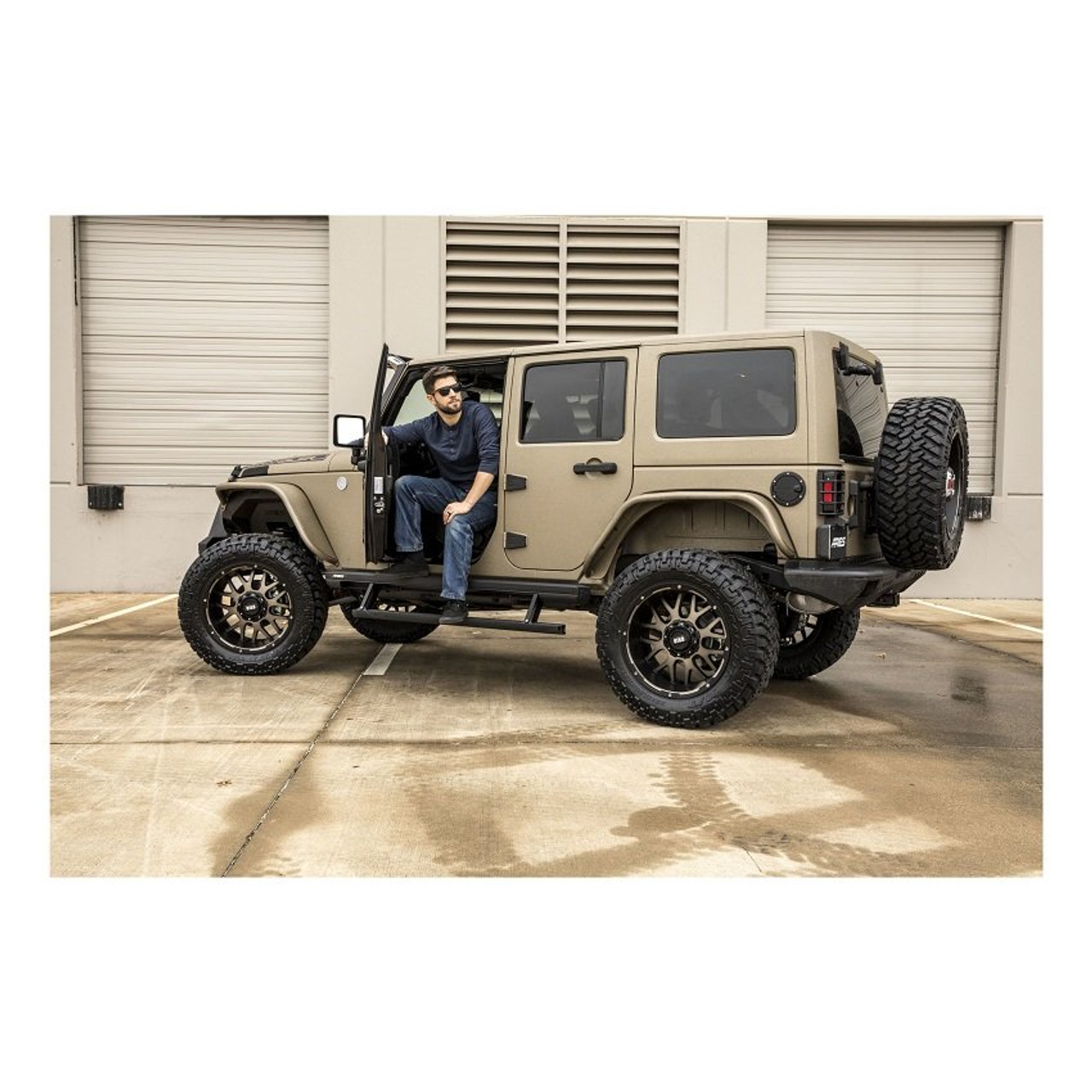 Aries Automotive Actiontrac Powered Running Boards for 2007-2018 4-Door  Wrangler JK 