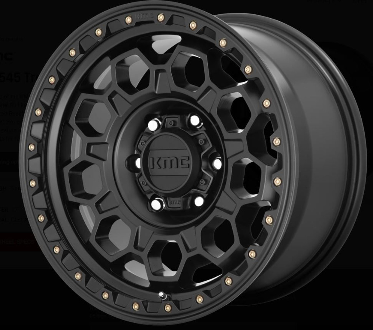 KMC Wheels KM545 Trek Wheel in Satin Black for 2007-2018 Wrangler JK,  2018-2021 Wrangler JL, and 2020 Gladiator JT